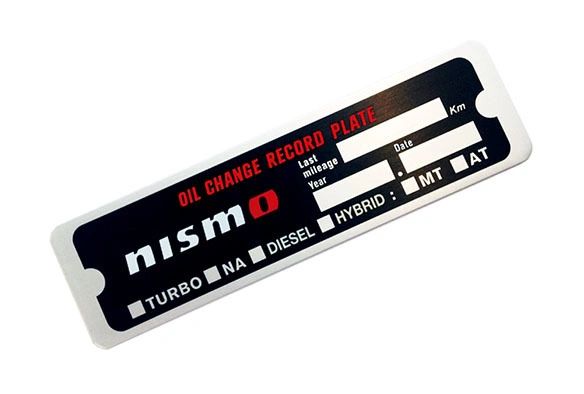 Nismo Nissan Oil Change Info Plate