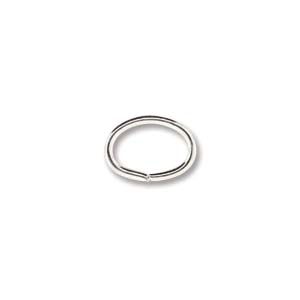 Oval Jump Ring, OPEN, 4MM X 6.25MM (I.D.), 18GA, Silver Plate E.U ...