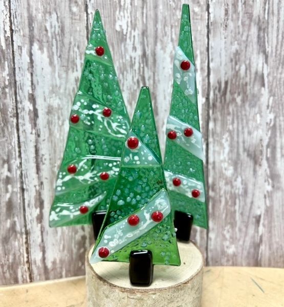 Veeg beweeglijkheid Schots White Branch Fused Glass Christmas Trees | Pumpkin Glass