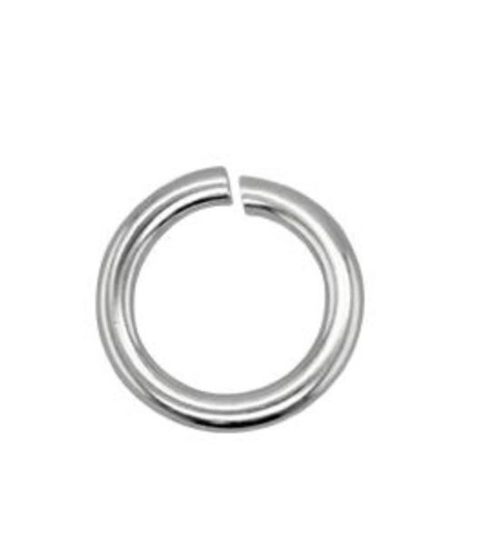 6mm ID, 18gauge Sterling silver open jump ring, qty 10