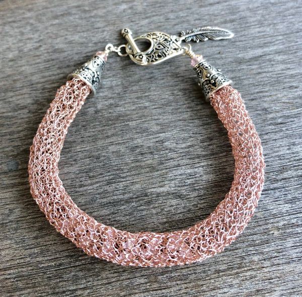 Freehand Viking Knit Bracelet 8/11 Pumpkin Glass