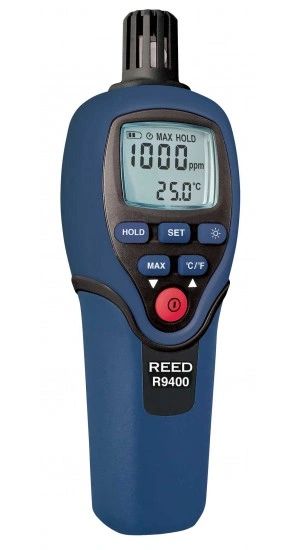 REED R9400 Carbon Monoxide Meter with Temperature, 1000ppm, -4 to 158°F (-20 to 70°C)