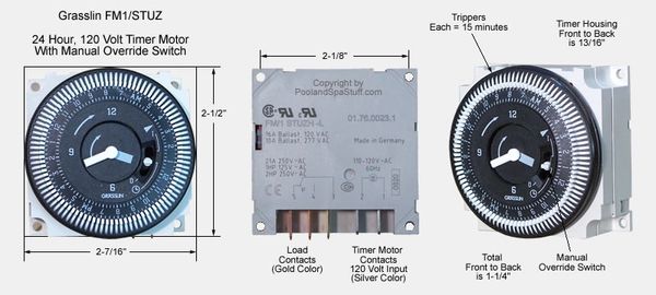 GRÄSSLIN FM/1 STUZ 01.76.00087.1 Schaltuhr Abtaufunktion 1-48x in 24h 50Hz 