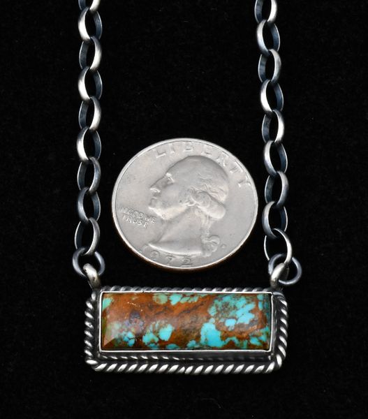 Medium-size Navajo Sterling bar necklace and chain, by Augustine Largo. SOLD! #1028