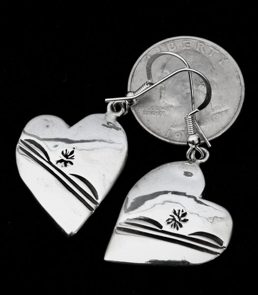 Sterling Navajo heart earrings. #1180