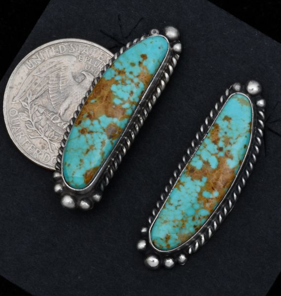 Elouise Kee Kingman turquoise Navajo earrings. #1564