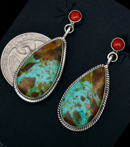 Navajo two-piece teardrop earrings by Judy Largo. #1719