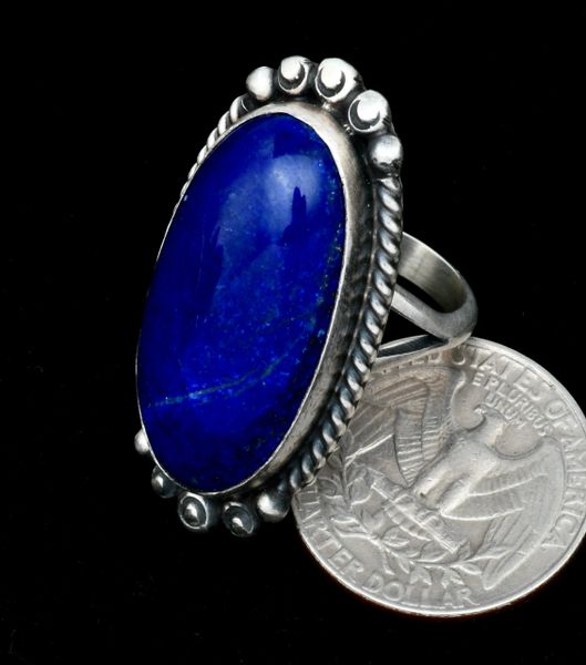 Size 7.75 lapis lazuli Navajo ring by Alfred Martinez. #1730