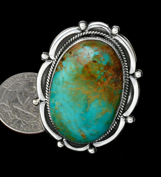 Large adjustable Navajo turquoise ring. #1864