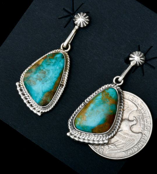 Navajo two-piece drop earrings by Sharon McCarthy. #1889