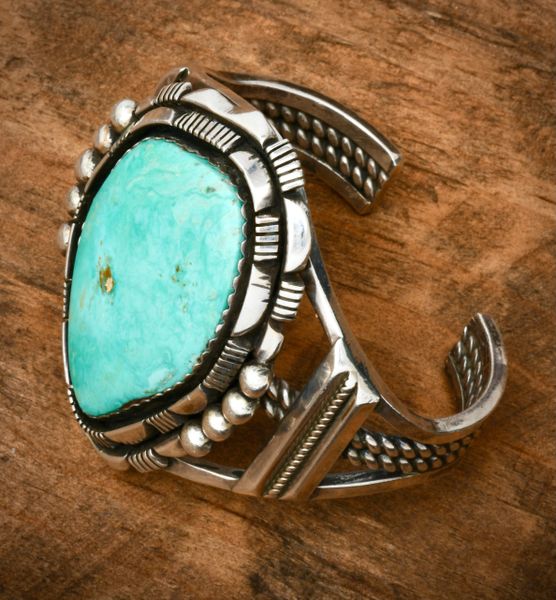 Older thick-gauge Navajo turquoise cuff. #1905