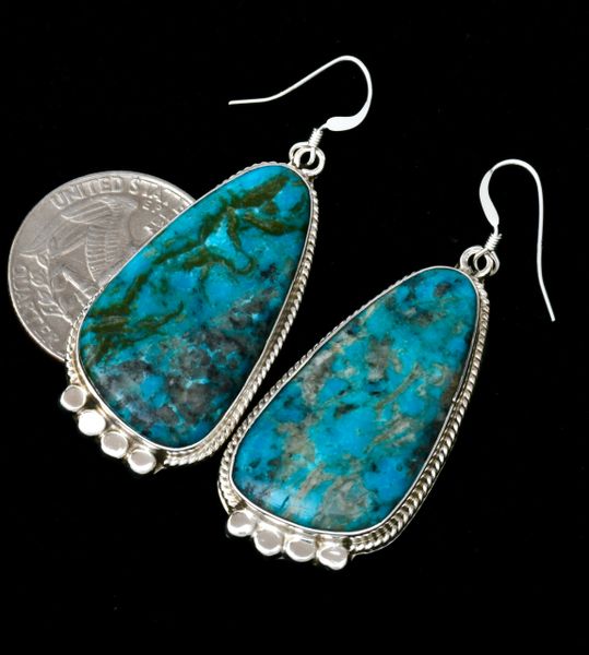 Navajo earrings with colorful turquoise by Sharon McCarthy. #1906