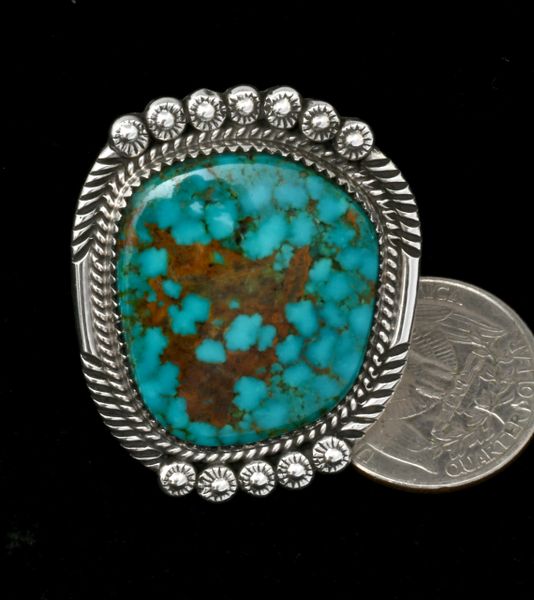 Size 7.5 Navajo turquoise ring by Phillip Yazzie. #2070