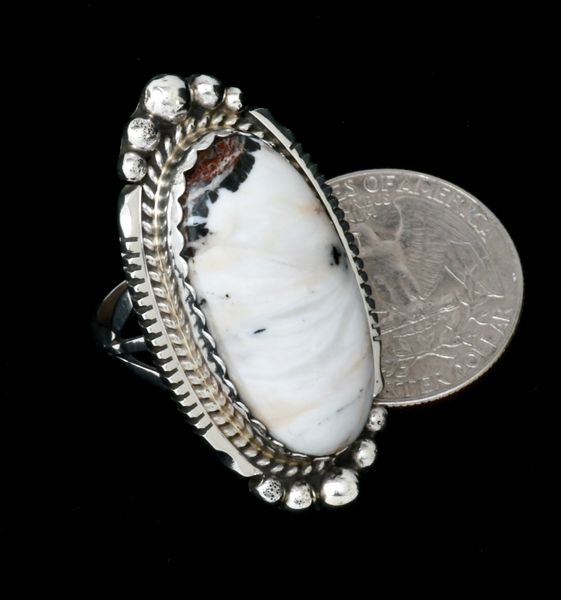 Size 6.5 White Buffalo Navajo ring, by Augustine Largo. #2085