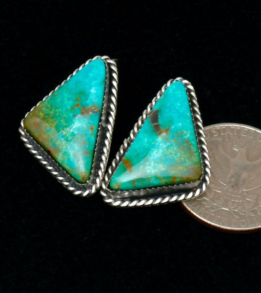 Navajo turquoise post earrings by Frieda Martinez. SOLD! #2107