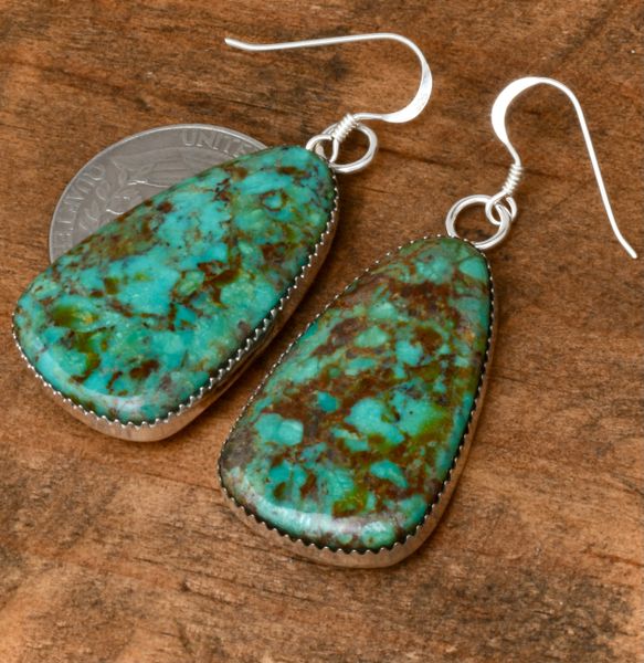 Colorful turquoise earrings by Navajo artisan Leslie Nez. SOLD! #2118