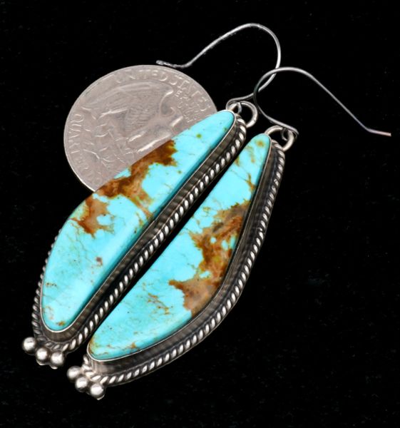 Matching Kingman turquoise Navajo earrings, by Donovan Skeets. #2143