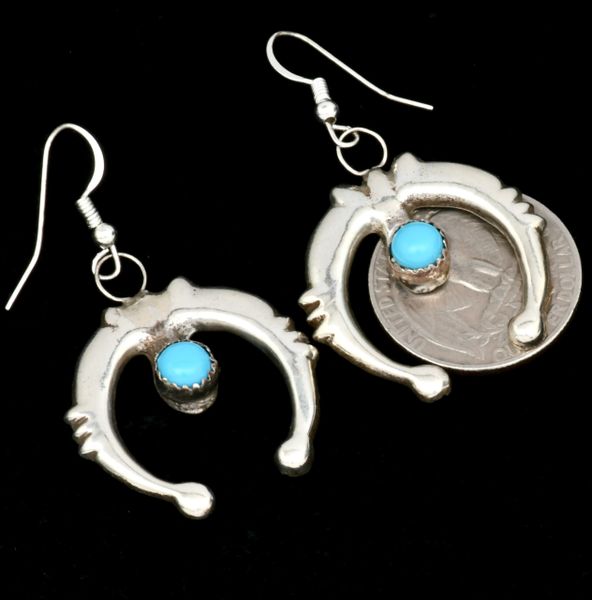 Sterling Navajo Naja French-hook earrings. #2144