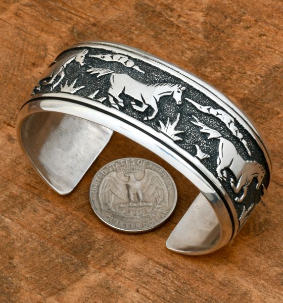 Tommy Singer-designed double overlay wild mustang cuff by T&R Singer ...