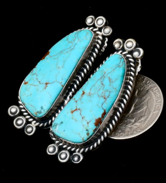Gilbert Tom' Kingman turquoise Navajo earrings. #2165