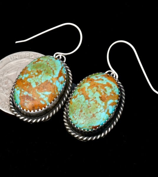 Virginia Becenti french hook turquoise earrings. #2176