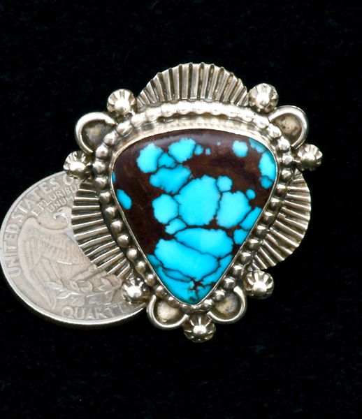 Egyptian turquoise size 10.5 Navajo ring by Fred Francis. #2301