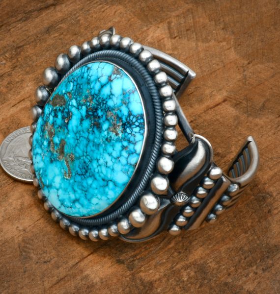 Navajo heavy silver trophy cuff by Ernest Roy Begay. #2318