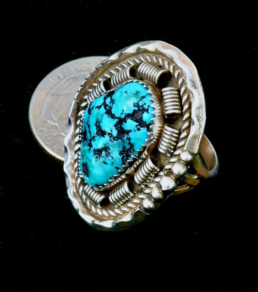 Older Navajo size 7 Sleeping Beauty turquoise ring. #2351