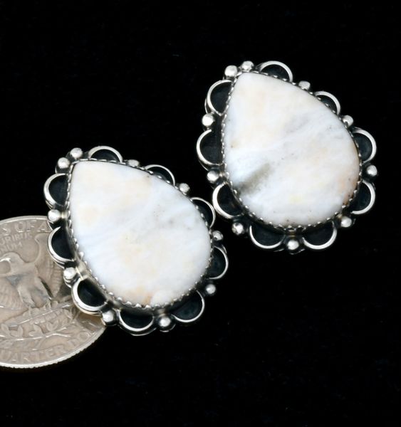 White Buffalo Navajo earrings by Frieda Martinez. SOLD!#2397