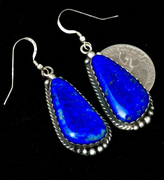 Real Lapis Navajo earrings by Elouise Kee. SOLD! #2234a