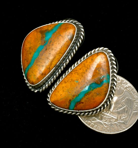 Elouise Kee' ribbon turquoise Navajo studs. #2349a