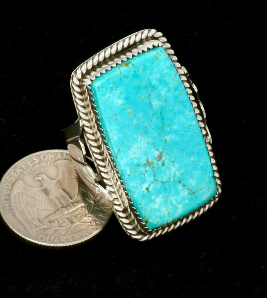 Phillip Yazzie' large face size-10 Navajo ring. #2357a