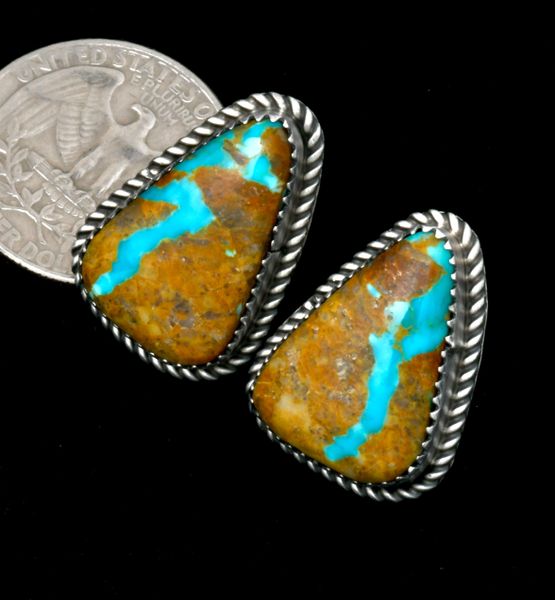 Judith Dixon' ribbon turquoise Navajo studs. #2360a