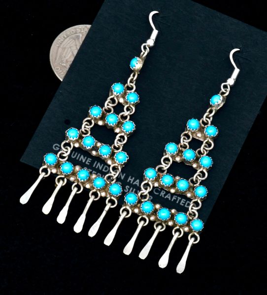 15-stone (each) turquoise chandeliers by Navajo artisan Sylvia Chee. #2361a