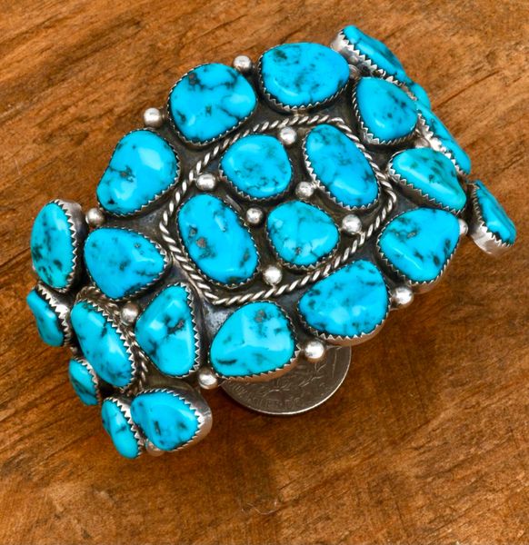 Ben Touchine Vintage Native American Navajo Turquoise Sterling Silver Bracelet Ben Touchine Vintage Native American Navajo Turquoise Sterling Silver Bracelet
