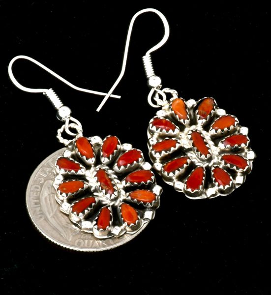 Marcella James' real mediterranean red coral cluster earrings. #2387a