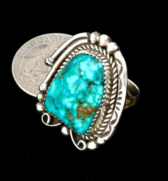 Slightly older turquoise size 7 ring by Joe Tso. #2433
