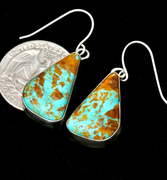 Elouise Kee' Navajo earrings with colorful Kingman, Arizona turquoise. #2448