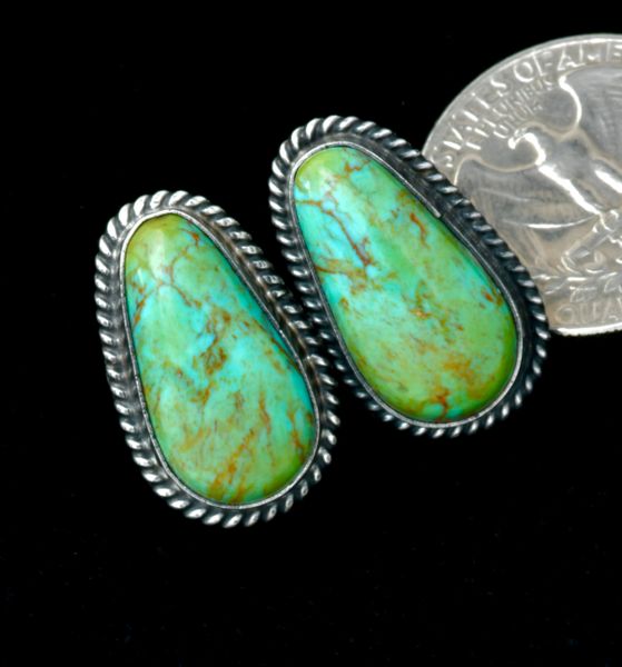 Elouise Kee' Navajo old-style patina turquoise studs. #2454