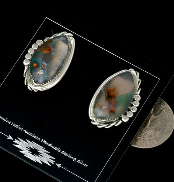 Phillip Yazzie' Ocean Jasper Navajo earrings. SOLD! #2479