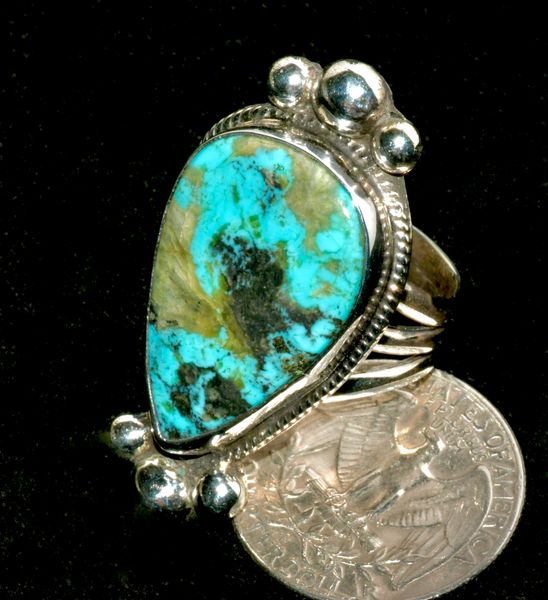 Chimney Butte' size-8.25 Kingman turquoise ring. #2490