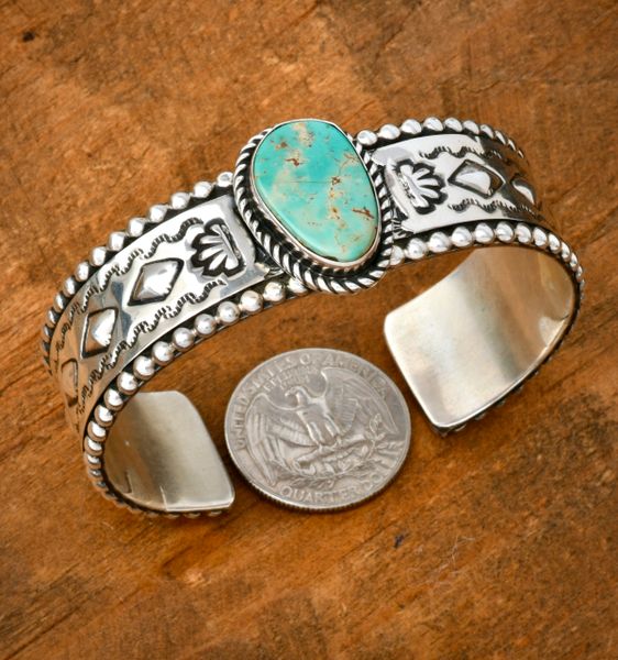 Jeff James, Jr.' turquoise Navajo cuff for 6 and 7/8th's-in wrist. #2498