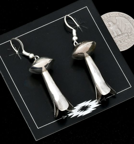 Sterling silver Navajo squash-blossom earrings. #2413a