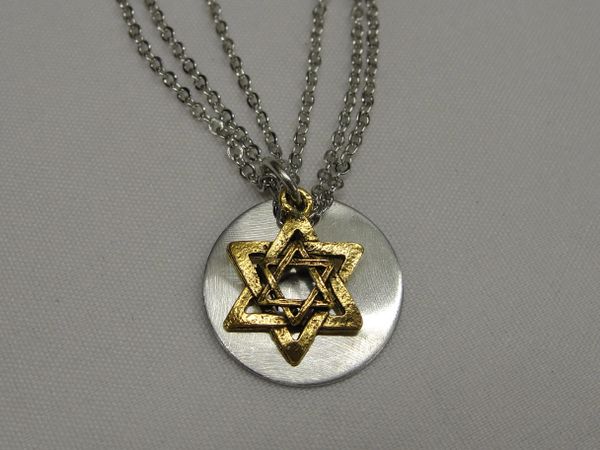 Star of David Disk Necklace Jillery by Jill Fagin