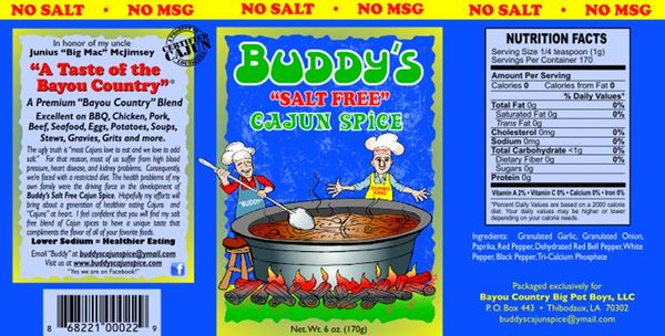 Buddy's Salt Free Cajun Spice 