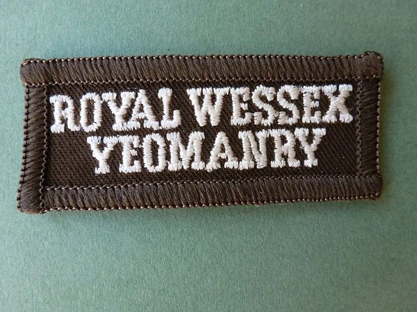 Royal Wessex Yeomanry White On Brown British Military Badges