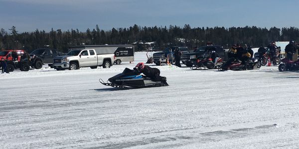 Ice drag racing on Crane Lake in northern Minnesota. Located in front of Scott's Resort and Seaplane