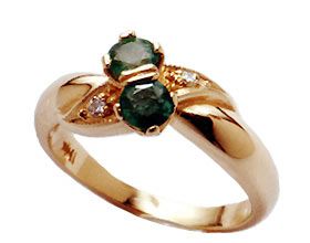 'Diamond & Emerald' Ring