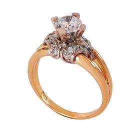 10k Diamond Stone Ring