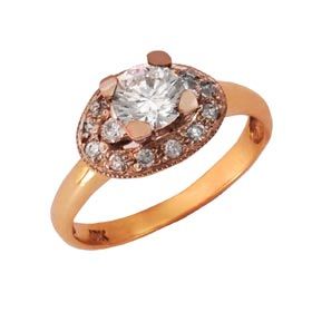 10K Diamond Stone Ring